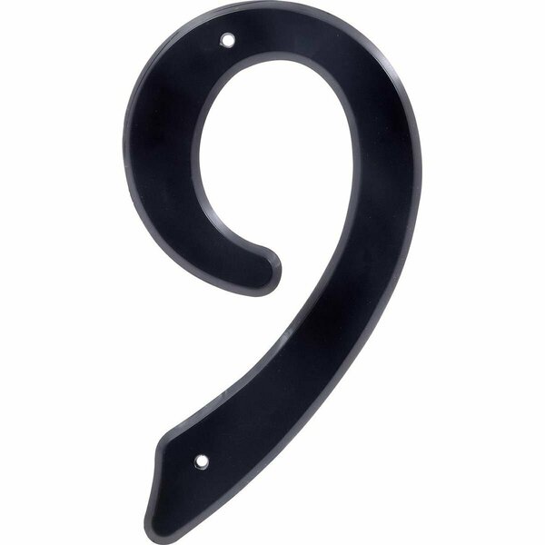 Recinto 6 in. No.9 Plastic Nail-On House Number, Black - 1 Piece, 3PK 2087757
